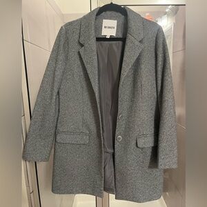 BB Dakota Oversized Gray Herringbone Blazer